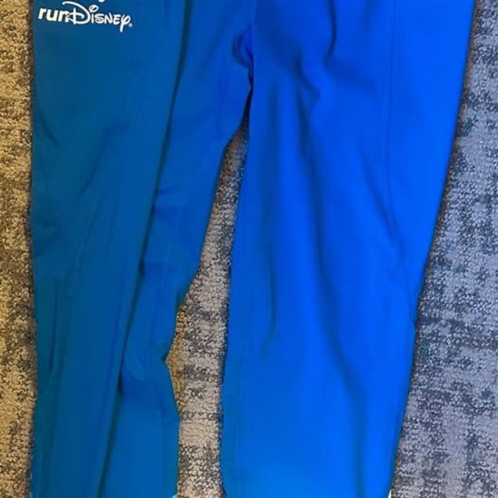 runDisney Performance Leggings Donald Duck Blue Yellow Size M
